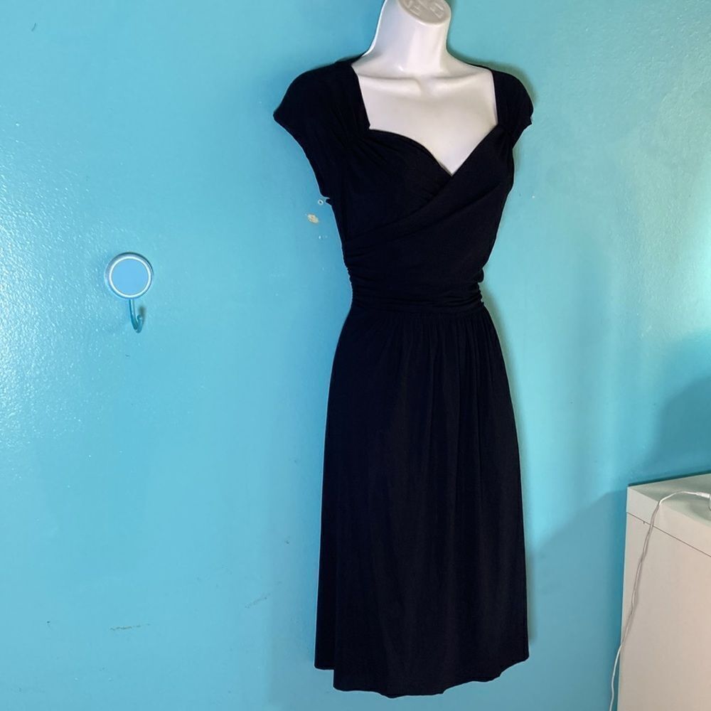 IRIE WASH Women’s Black Jersey Stretch Dress Size L Made in France Fits Size 8